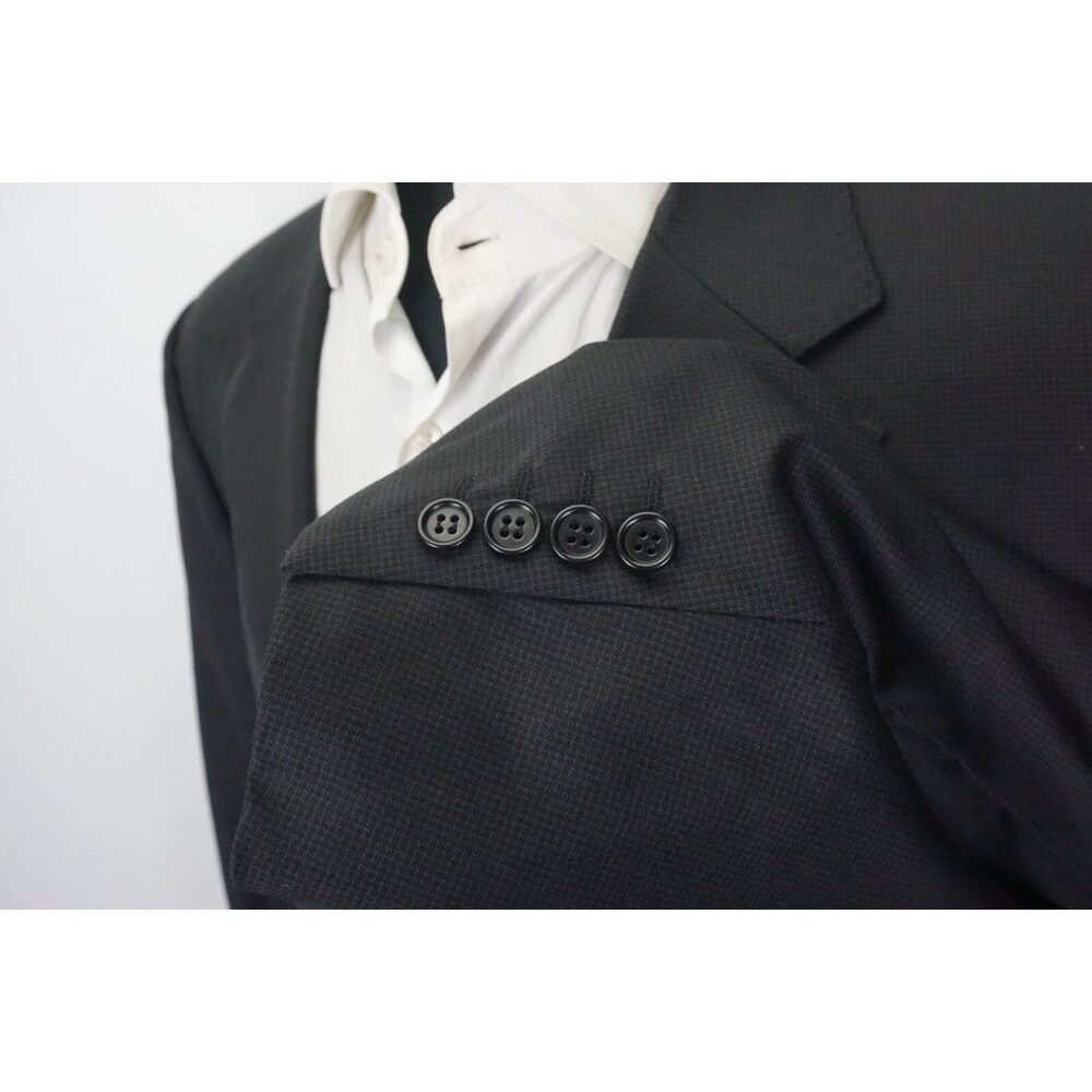 Canali 1934 Silver Label Wool Black Microplaid Sport Coat Jacket Sz 50R BIG GUY - Picture 4 of 8